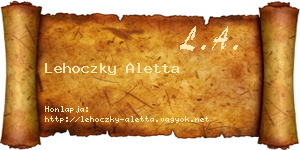 Lehoczky Aletta névjegykártya