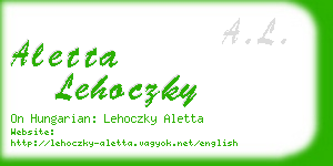 aletta lehoczky business card